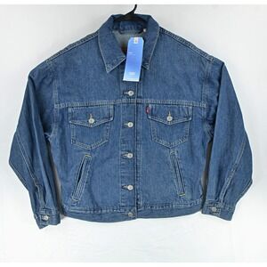 Levi's Cool Moisture Wicking Mens's Cottonized Hemp Blue Denim Trucker Jacket S